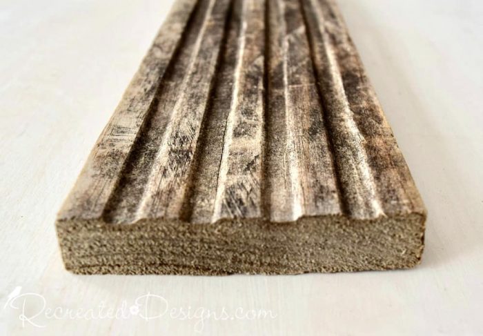 using Varathane Weathered Wood Accelerator on the end of reclaimed wood