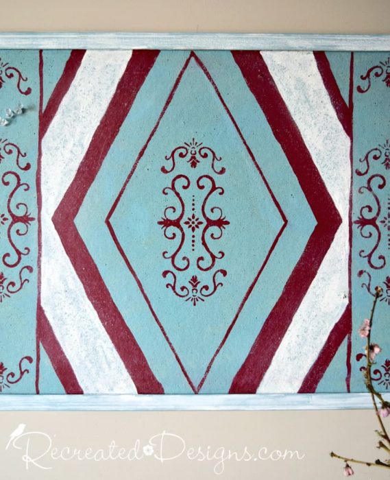 adding a geometrical pattern to an old cork board