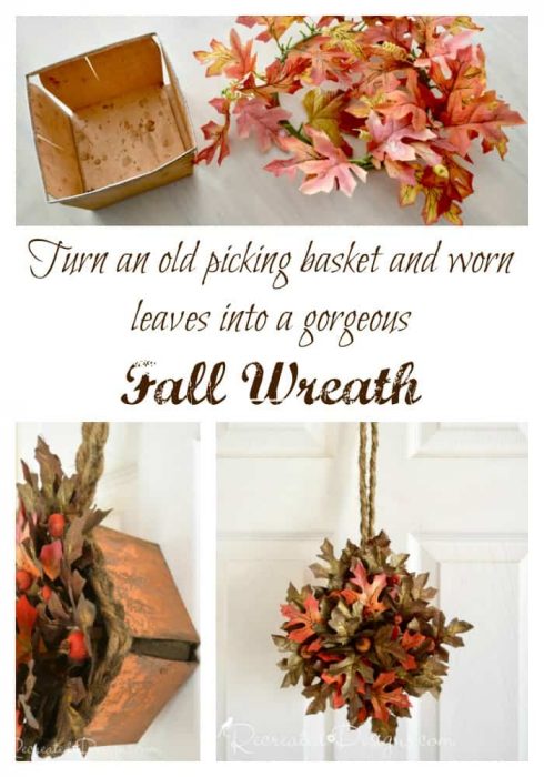 Making a Fall wreath from an old picking basket with Recreated Designs