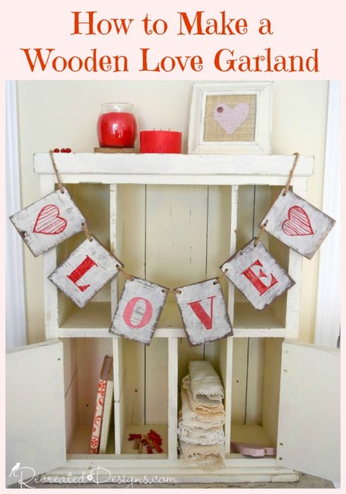 how to make a wooden love garland