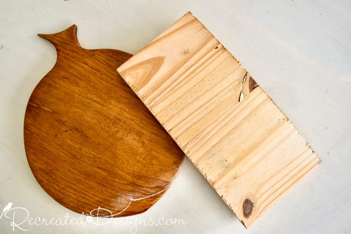 thrift store cutting board and scrap wood