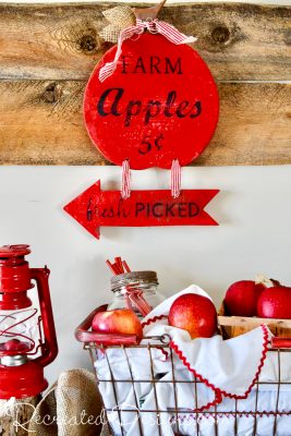 From Thrifted Cutting Board to Cute Fall Apple Sign - Recreated Designs