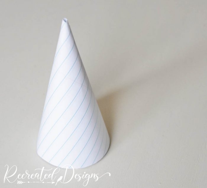 a cone made out of paper 