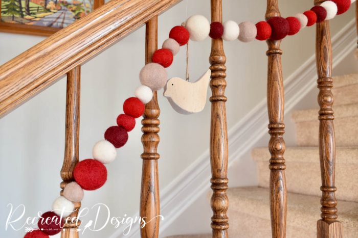 wool garland holiday decor