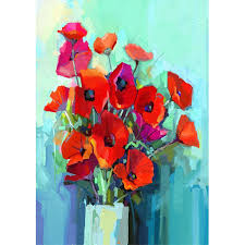 Mint decoupage paper Poppies