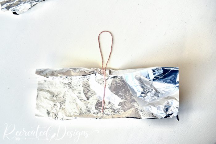 attaching string to tinfoil