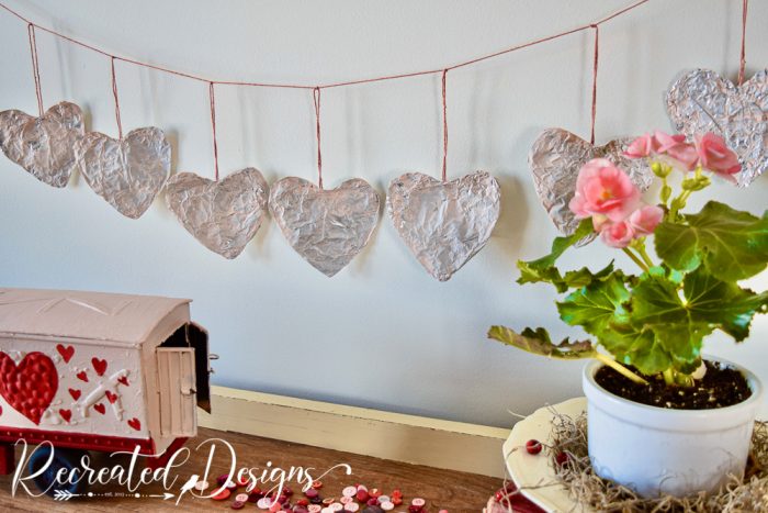 tinfoil heart garland