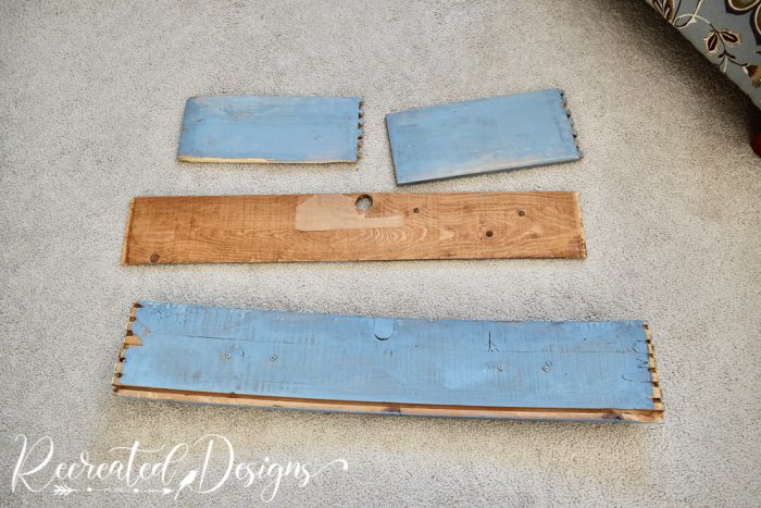broken drawer pieces