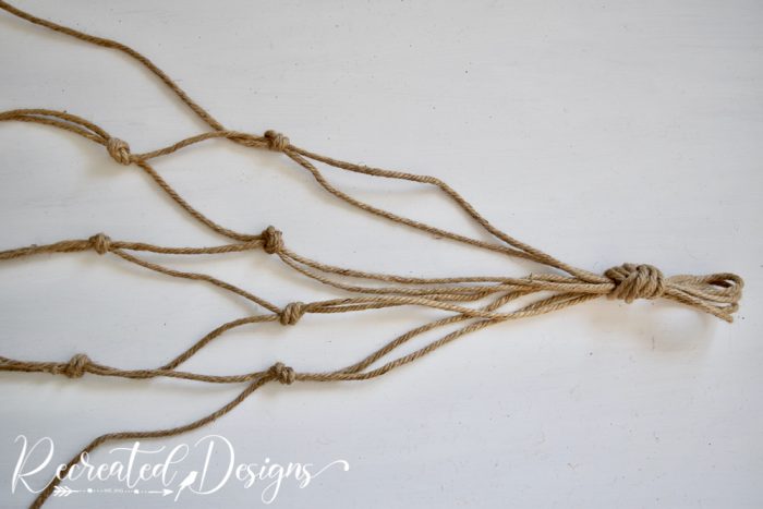 jute twine tied in knots