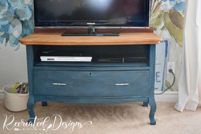 old dresser turned tv stand