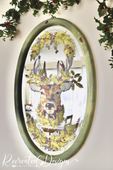 Moose mirror at Christmas