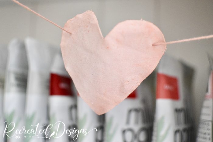 pink fabric heart