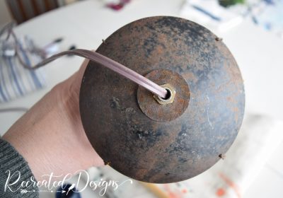 Give a Rusty Hanging Light a Makeover With Thick Twine - Recreated Designs