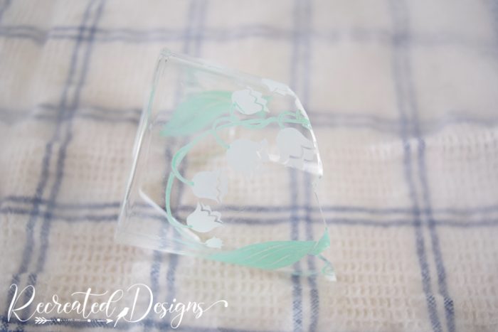 a broken piece of vintage glass