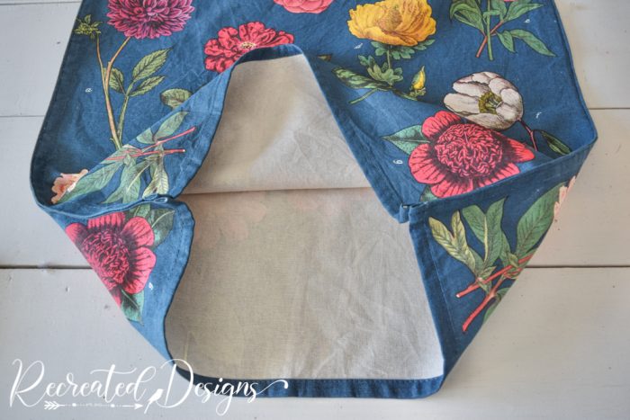 two cloth napkins sewn together