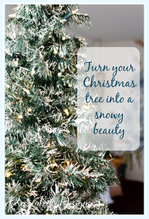 a christmas tree that looks like it has snow on it