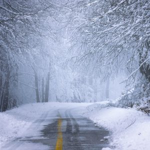 road covered in snow