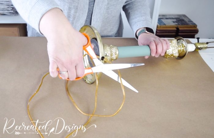 removing the cord from an old lamp