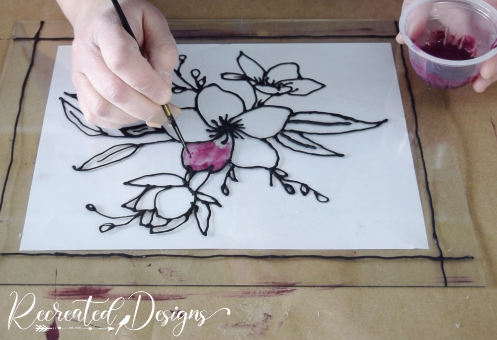 How to Make Stunning Faux Stained Glass With Just Glue and Paint -  Recreated Designs