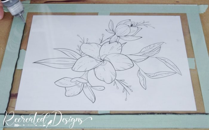 outlining flowers with faux lead