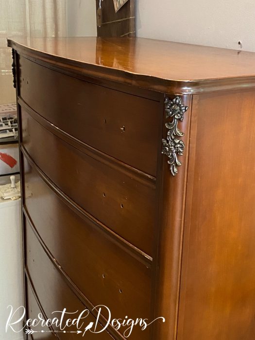 vintage dresser with embellishments