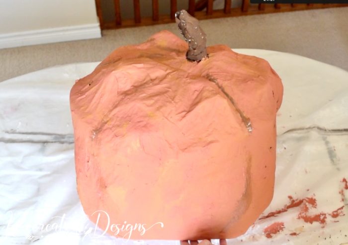 adding brown lines to a giant pumpkin